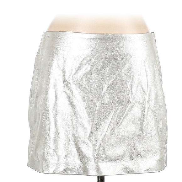 MNG by Mango silver pleather skirt - Picture 3 of 5